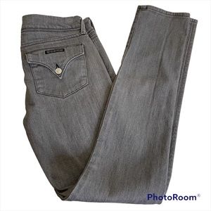 Hudson Collin Mid-Rise Skinny Jean 8”Rise Flap Back Pockets Gray Sz.27X32”